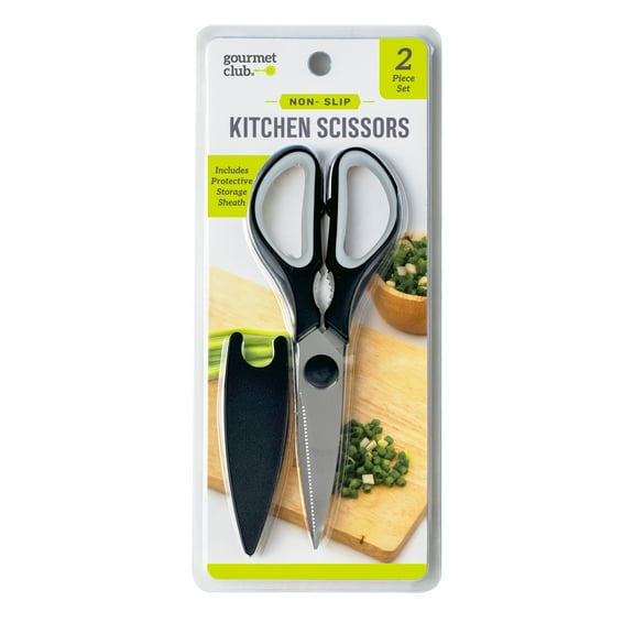 Gourmet Club Non-Slip Kitchen Shears with Sheath and Built-in Nutcracker