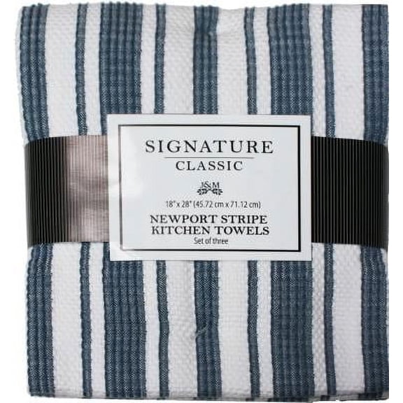 KITCHEN TOWEL JM 3PK BLU STRPE