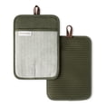 thumbnail image 1 of KITCHENAID® Evergreen Design Series Herringbone Ribbed Soft Silicone Pot Holders 2-Pack Set, Heat Resistant up to 500°F, Flexible & Waterproof, Deep Forest Green, 7"x10", 1 of 5