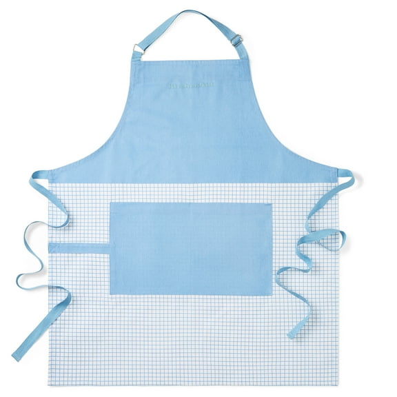 KITCHENAID Gourmet Series Gridlines Big Chef Apron, Water & Stain Resistant, Blue Velvet, Adult-Sized 32"x28"