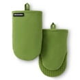 thumbnail image 1 of KITCHENAID Gourmet Series Gridlines Mini Oven Mitts 2-Pack Set, Heat Resistant up to 600°F, Soft Silicone Grip, Magnetic Cuff, Matcha Green, 5.5"x9", 1 of 7