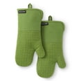 thumbnail image 1 of KITCHENAID Gourmet Series Gridlines Oven Mitts 2-Pack Set, Heat Resistant up to 600°F, Soft Silicone Grip, Magnetic Cuff, Matcha Green, 7"x14", 1 of 7