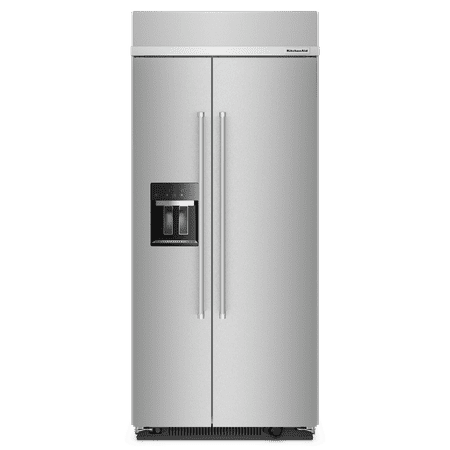 KitchenAid - 20.8 Cu. Ft. Side-by-Side Refrigerator with Ice and Water Dispenser - Stainless Steel with PrintShield Finish