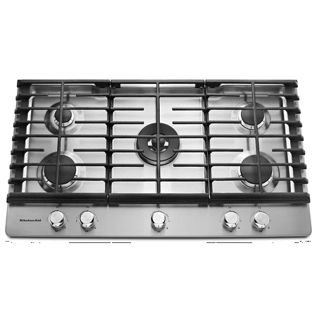 KitchenAid - 36" Built-In Gas Cooktop - Stainless Steel