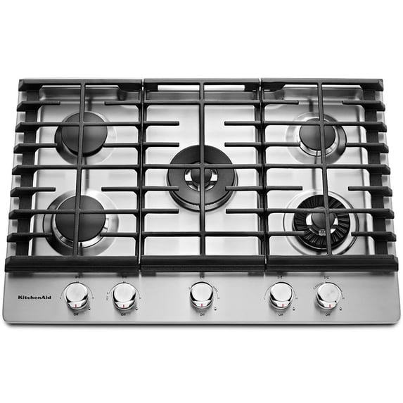 KitchenAid KCGS950ESS 30 inch Stainless 5 Burner Gas Cooktop