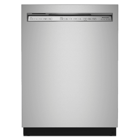 KitchenAid - 24" Front Control Built-In Dishwasher with Stainless Steel Tub, PrintShield Finish, 3rd Rack, 39 dBA - Stainless Steel