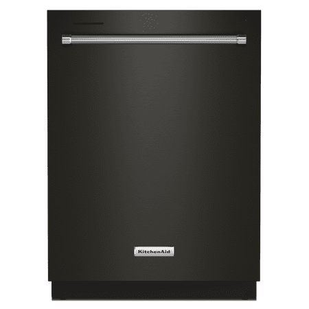 KitchenAid - 24" Front Control Built-In Dishwasher with Stainless Steel Tub, ProWash Cycle, 3rd Rack, 39 dBA - Black stainless steel