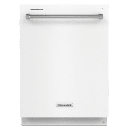 KitchenAid - 24" Top Control Built-In Dishwasher with Stainless Steel Tub, ProWash Cycle, 3rd Rack, 39 dBA - White