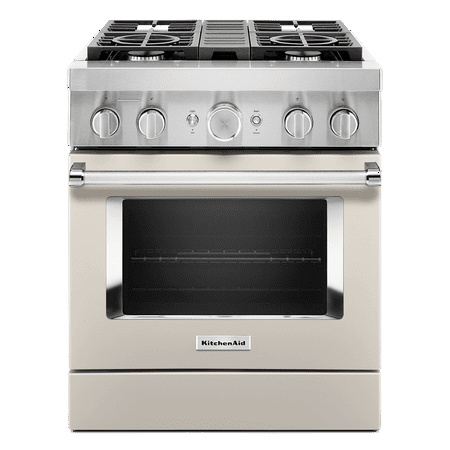 KitchenAid - 4.1 Cu. Ft. Freestanding Dual-Fuel True Convection Range with Self-Cleaning - Milkshake