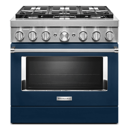 KitchenAid - 5.1 Cu. Ft. Freestanding Dual Fuel True Convection Range with Self-Cleaning - Ink blue