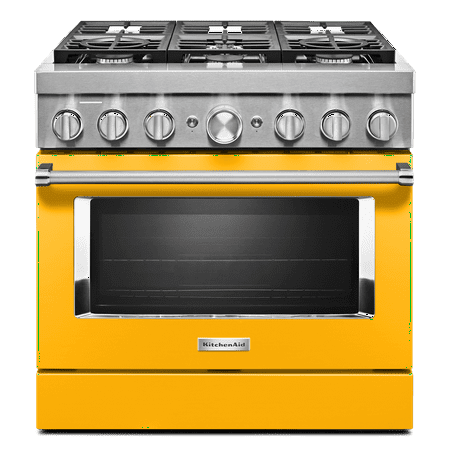 KitchenAid - 5.1 Cu. Ft. Freestanding Dual Fuel True Convection Range with Self-Cleaning - Yellow pepper