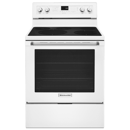 KitchenAid - 6.4 Cu. Ft. Self-Cleaning Freestanding Electric Convection Range - White