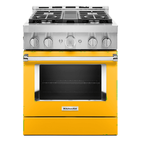 KitchenAid - Commercial-Style 4.1 Cu. Ft. Slide-In Gas True Convection Range with Self-Cleaning - Yellow pepper