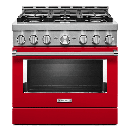 KitchenAid - Commercial-Style 5.1 Cu. Ft. Slide-In Gas True Convection Range with Self-Cleaning - Passion red
