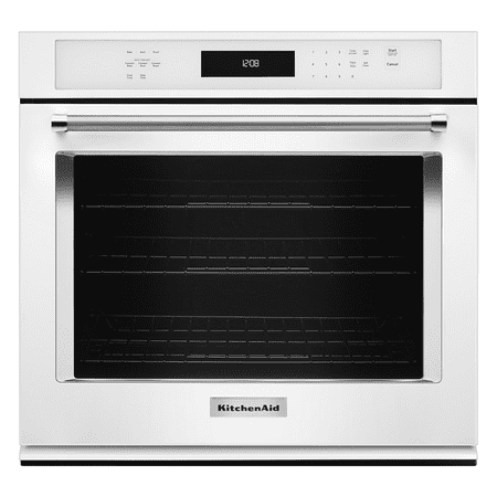 KitchenAid - 30" Built-In Single Electric Convection Wall Oven - White