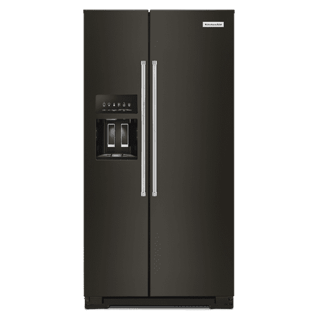 KitchenAid - 22.6 Cu. Ft. Side-by-Side Counter-Depth Refrigerator - Black Stainless Steel