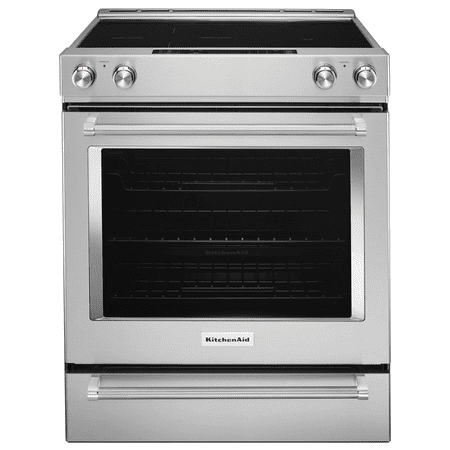 KitchenAid - 7.1 Cu. Ft. Self-Cleaning Slide-In Electric Convection Range - Stainless steel