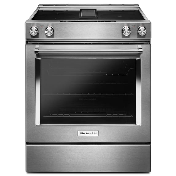 Kitchenaid KSEG950ESS 30-inch 4-element Electric Downdraft Slide-in Range