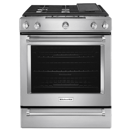 KitchenAid - 6.5 Cu. Ft. Self-Cleaning Slide-In Gas Convection Range - Stainless steel
