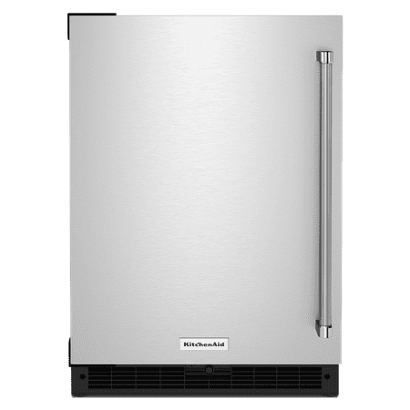 KitchenAid - 5.0 Cu. Ft. Built-In Mini Fridge - Black cabinet/stainless steel doors