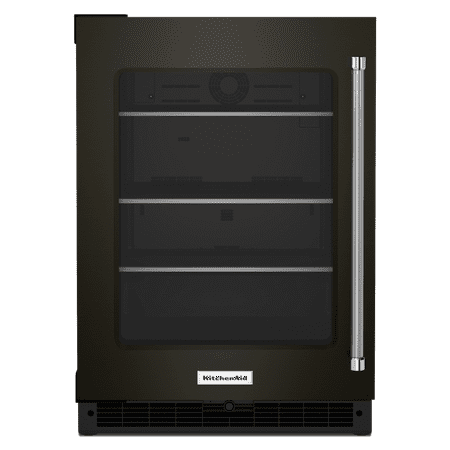 KitchenAid - 5.2 Cu. Ft. Built-In Mini Fridge - Black Stainless Steel