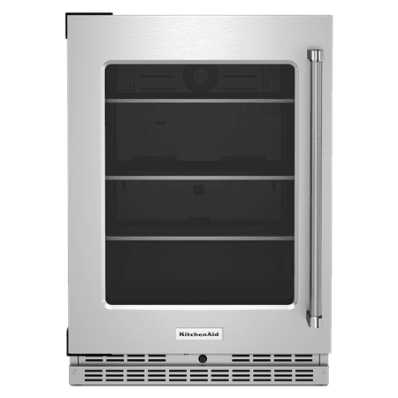 KitchenAid - 5.2 Cu. Ft. Built-In Mini Fridge - Stainless Steel