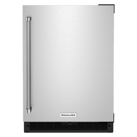 KitchenAid - 5.0 Cu. Ft. Built-In Mini Fridge - Black cabinet/stainless steel doors