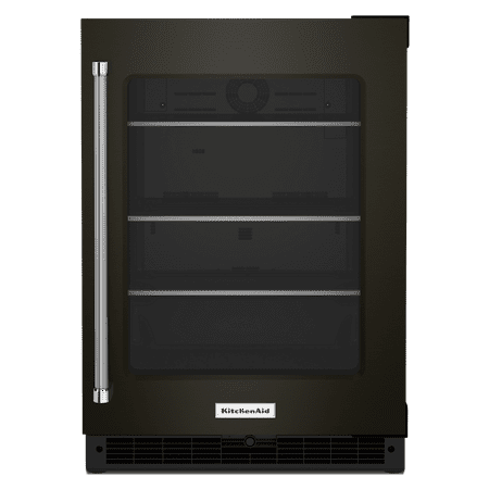 KitchenAid - 5.2 Cu. Ft. Built-In Mini Fridge - Black stainless steel