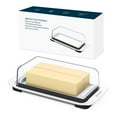 thumbnail image 1 of KITCHENDAO Airtight Butter Dish with Lid for Countertop and Fridge,Large Butter Keeper, Dishwasher Safe, Plastic Butter Holder Tray for 2 Sticks East Coast/West Coast/European Style/Kerrygold Butter, 1 of 8
