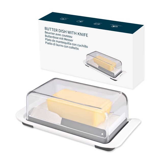 KITCHENDAO Airtight Butter Dish with Lid and Knife Spreader for