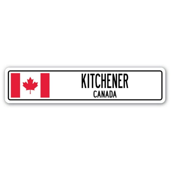 KITCHENER CANADA Street Sign Canadian flag city country road wall gift