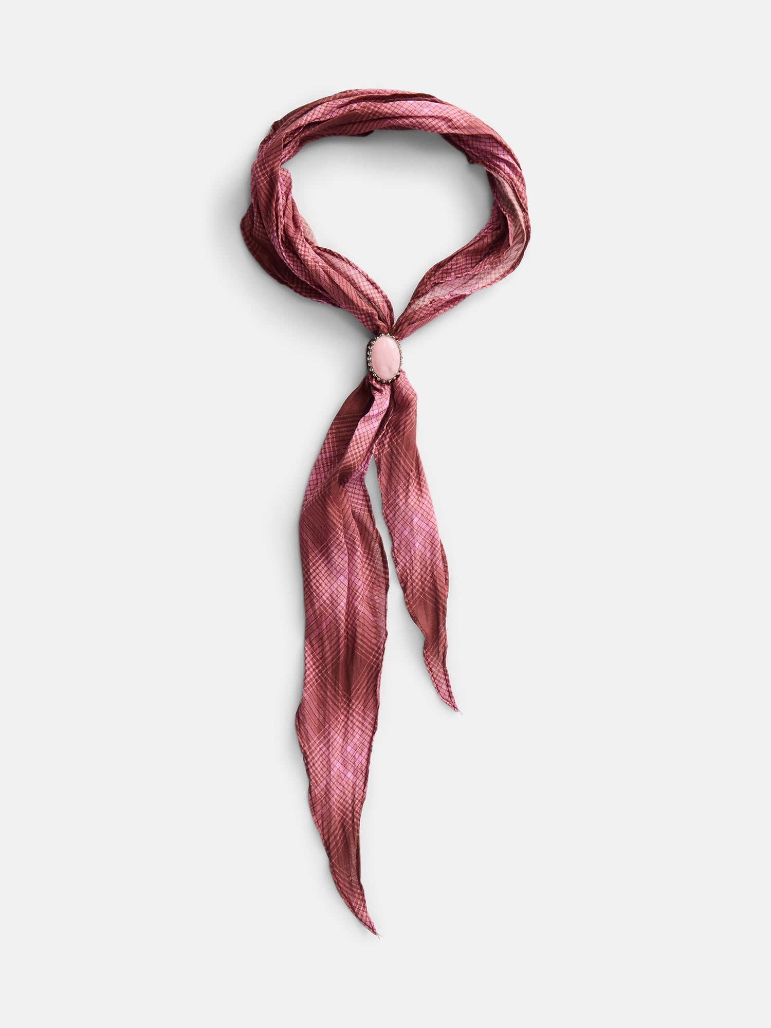 No Boundaries Women's Kite Scarf, Pink Plaid
