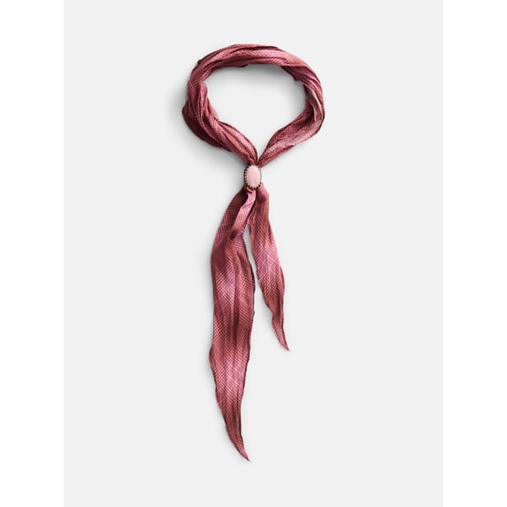 No Boundaries Kite Scarf, Pink Plaid, Embellished Scarf Ring - Walmart.com