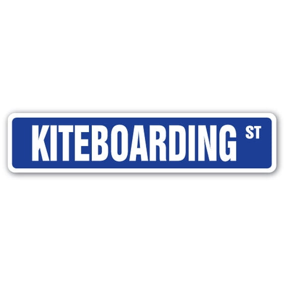 KITEBOARDING Aluminum Street Sign Childrens Name Room Metal Sign | Indoor/Outdoor |  24" Wide