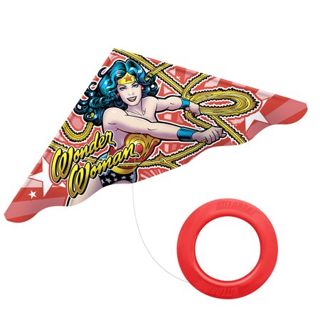 KITEDRONE Deltawing Performance Kite Toy for Kids - Wonder Woman - 200 Feet Fying Line and Spool