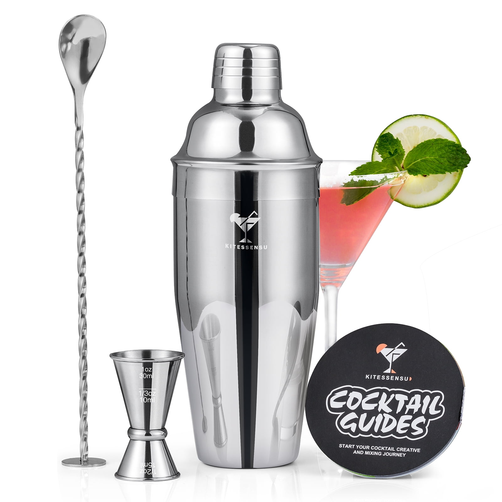 KITESSENSU 24oz Cocktail Shaker,Drink Shaker with Bartender Strainer