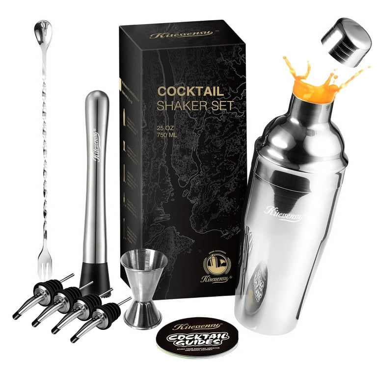 KITESSENSU Cocktail Shaker Set with Stainless Steel, alcohol