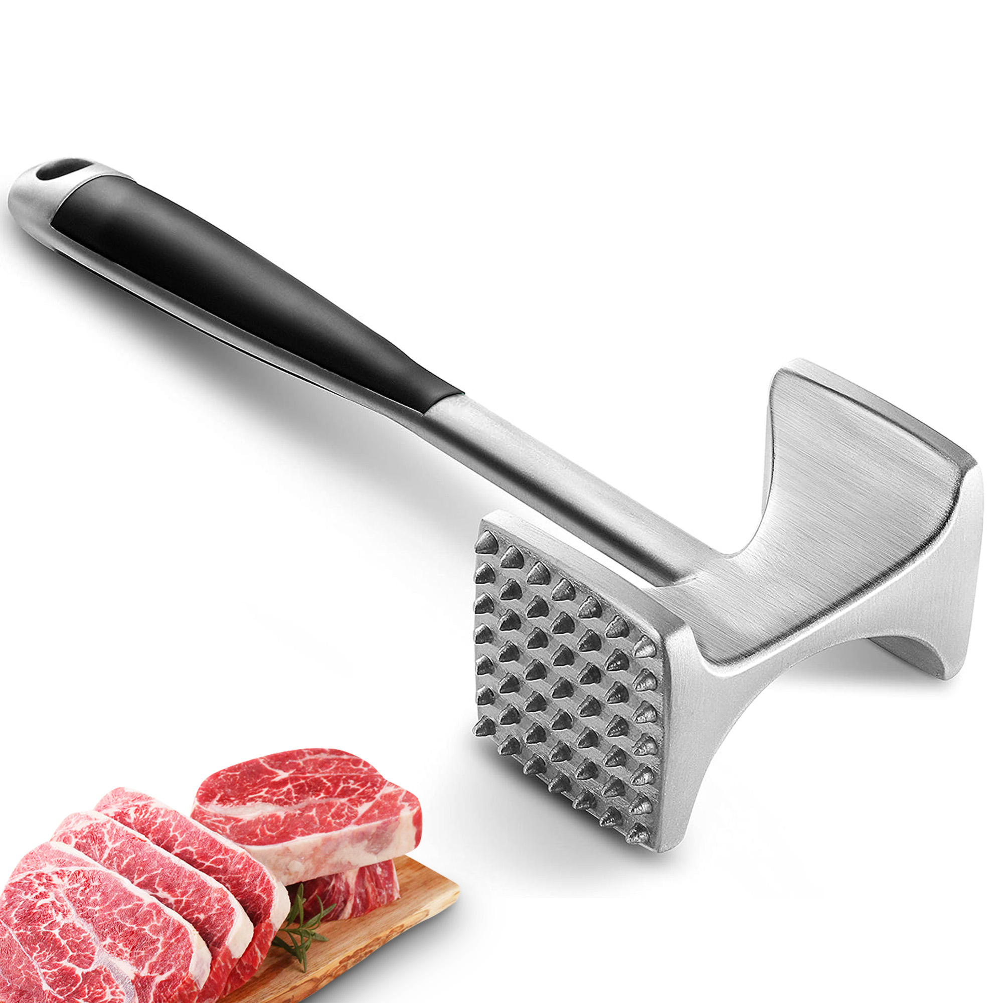 KITEXPERT Meat Tenderizer Hammer With Comfortable Grip Handle Dual 