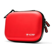 KITGO Mini First Aid Kit, 105 Pieces Water-Resistant Hard Shell Small Case - Perfect for Travel, Outdoor, Home, Office, Camping, Hiking, Car (Red)