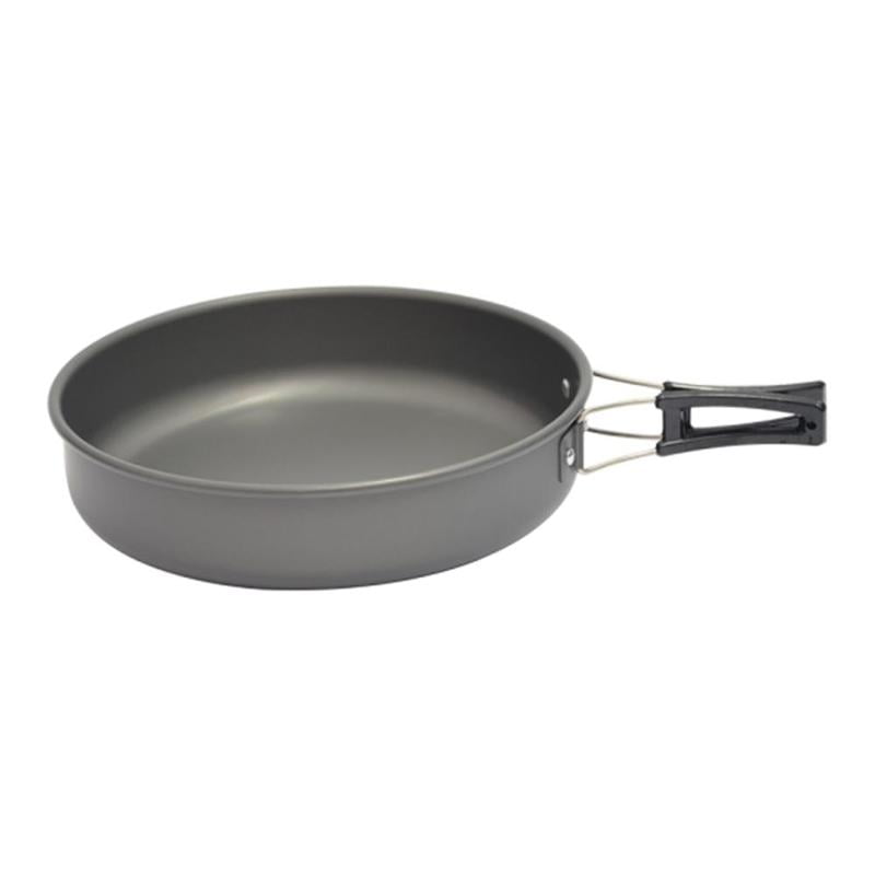 KITPIPI 13 inch Camping Frying Pan Black Carbon Steel with Folding
