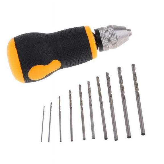 KITPIPI Micro Mini Portable Steel Hand Drill Bits Set, 10 Pieces