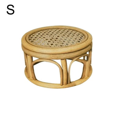 KITPIPIVOPPV Large Boho Rattan Wicker Round Riser Plant Stand Round