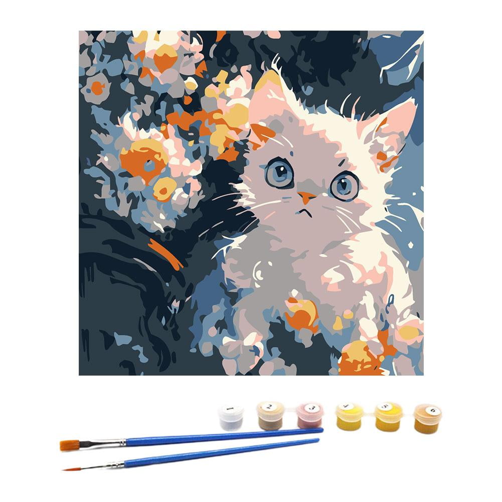 KITPIPIVOPPV a DIY Digital Oil Painting Kit Animal Art +2 Brushes