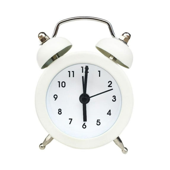 KITPIPIVOPPV tkerinse Mini Twin Bell Alarm Clock, 3in Loud Alarm, Small Cute Analog Alarm Clock, Vintage Travel Clock Stereoscopic Dial for Home Office Bedroom Living Room Decoration
