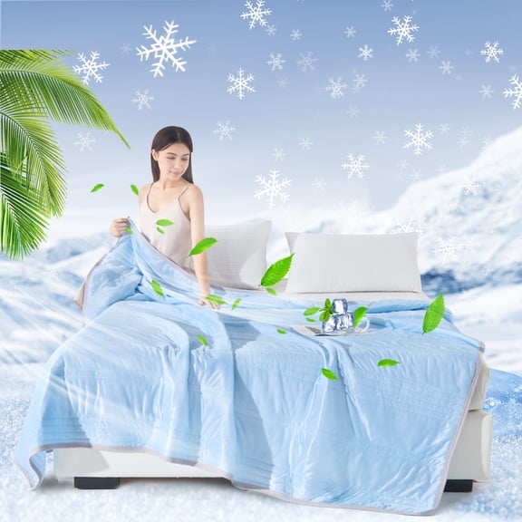 KITTEHIGM 39x59 Inch All-Season Double Sided Cooling Summer Quilt, Soft Lightweight Cover Blanket for Comfortable Year-Round Bedroom Rest and Everyday Home Bedding Use