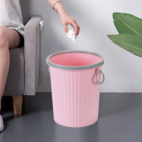 KITTEHIGM Bathroom Trash Can Large Capacity Open-Top Trash Can Barrel Style Wastebasket for Restaurant Living Room Office Hotel Club Household Use Heavy Duty Garbage Bin