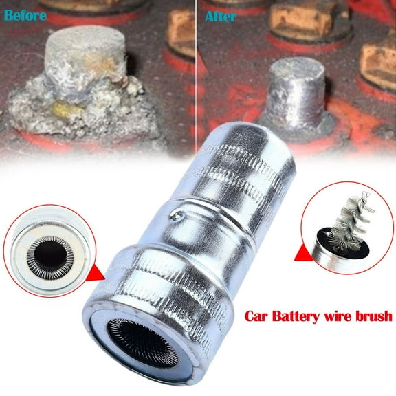 KITTEHIGM Battery Terminal Cleaner Wire Brush Tool for Car Battery Post Cable Corrosion Dirt Remover Hand Cleaner Auto Maintenance Accessory