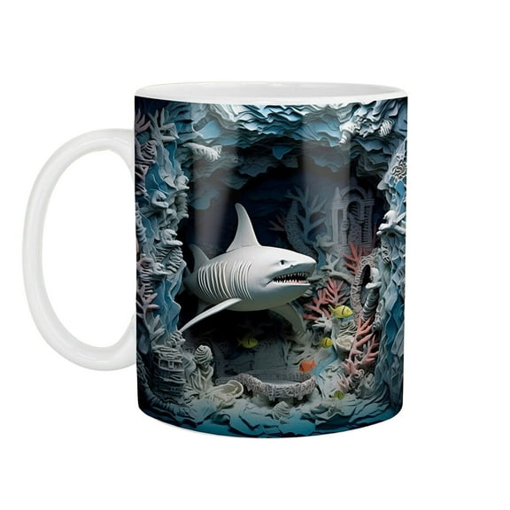 KITTEHIGM Ceramic Coffee Mug Tea Water Cup Classic Design Microwave and Dishwasher Safe for Daily Use
