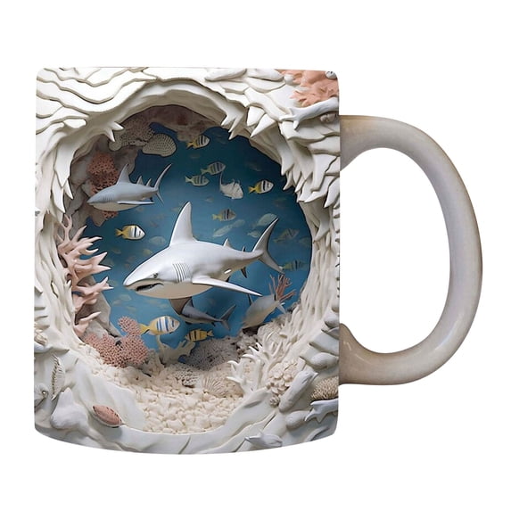 KITTEHIGM Ceramic Coffee Mug Tea Water Cup Classic Design Microwave and Dishwasher Safe for Daily Use