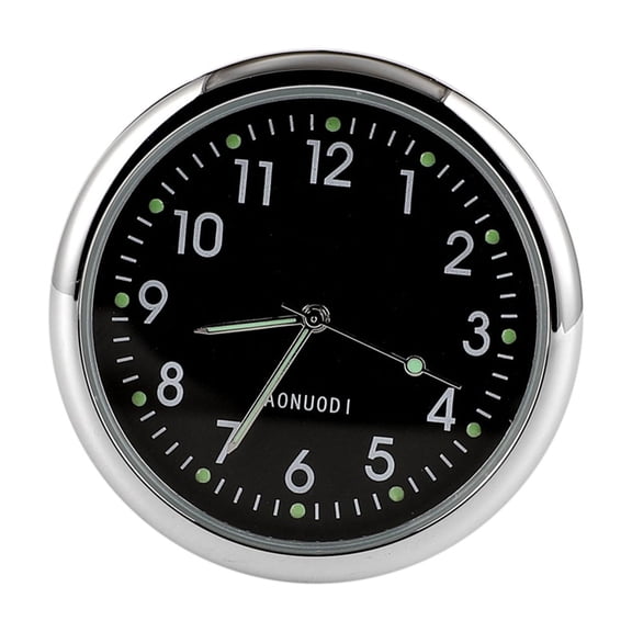 KITTEHIGM Clock 4inch Mini Car Dashboard Fluorescent Clock Self-Adhesive Stick-On Analog Timepiece for Car Truck Suv Dashboard or Air Vent Glow Dial Easy-to-Read Travel